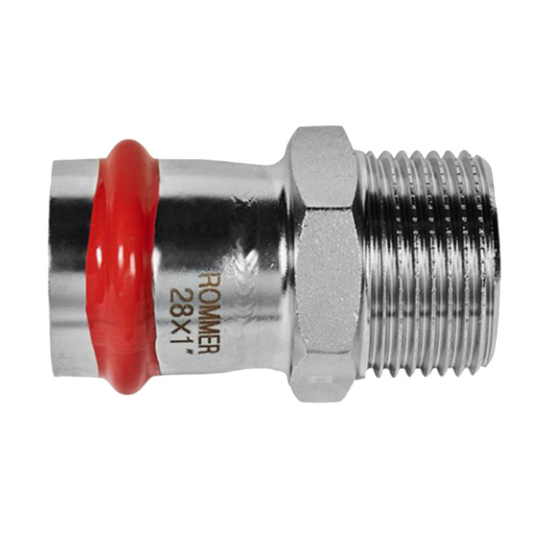 Картинка Переходник ВПр-НР Ø 28х1" Нержавеющая сталь пресс ROMMER