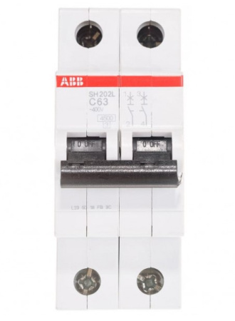 Картинка Автоматический выключатель 2п SH202 С 63А 4,5кА ABB