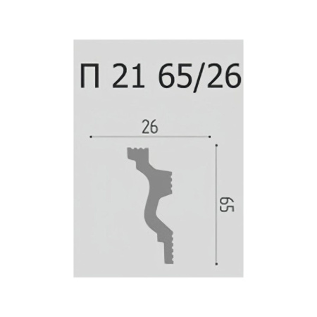 Картинка Плинтус потолочный П 21 65/26 мм 2 м Де-Багет