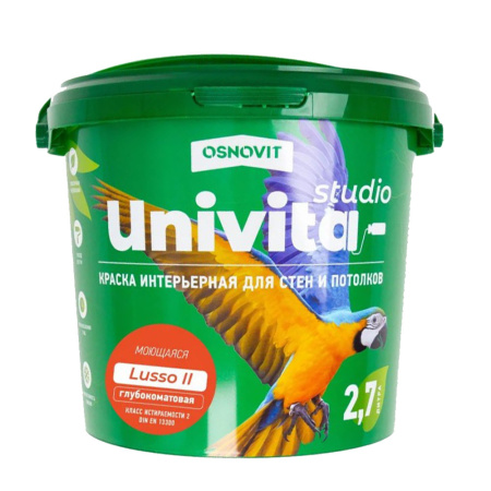 Интерьерная краска 2,7 л Основит Univita Studio Lusso II