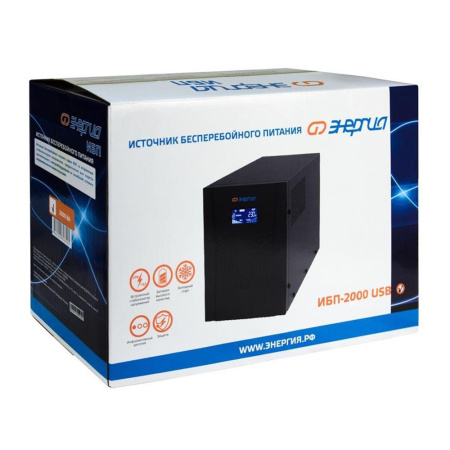 Картинка Источник бесперебойного питания ИБП 2хUSB 2000ВА/1200Вт Энергия