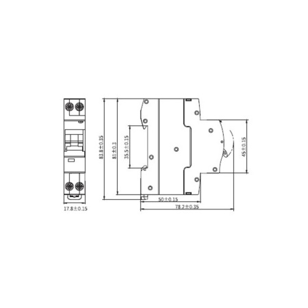 Картинка Автоматический выключатель дифференциального тока YON макс 1P+N С 16A 6kA 30mA А DKC