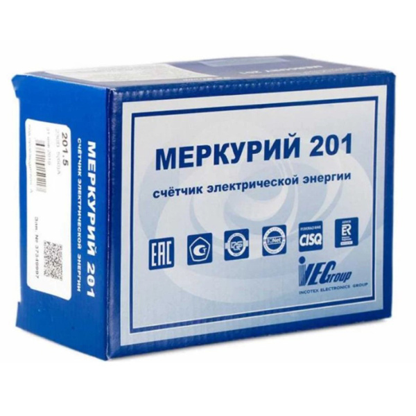 Изображение Счетчик электроэнергии 201.5 1-фазный 5-60А 1-тарифный Меркурий Картинка Счетчик электроэнергии 201.5 1-фазный 5-60А 1-тарифный Меркурий