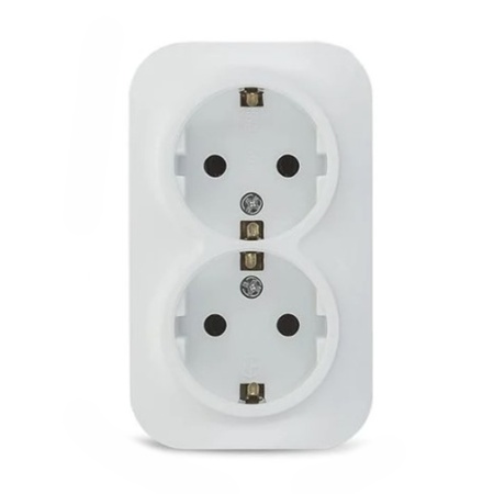 Розетка двухместная ОП Frea 16А IP20 250В с заземлением АБС-пластик Белая TOKOV ELECTRIC
