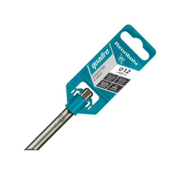 Картинка Бур 12х400 мм SDS-plus 4 грани RENNBOHR Quadro