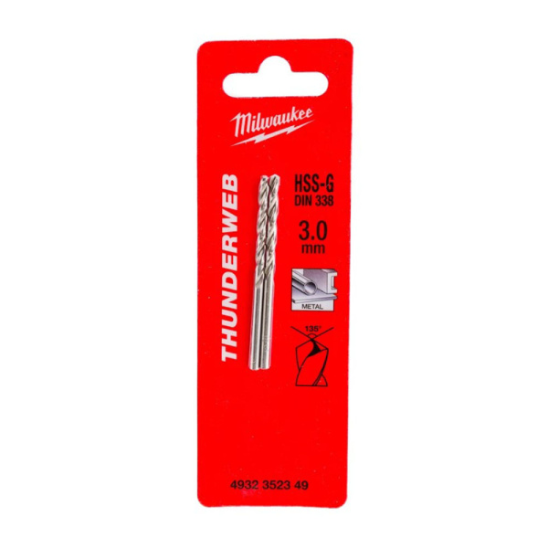 Картинка Сверло по металлу HSS-G 3.0x61 Milwaukee THUNDERWEB
