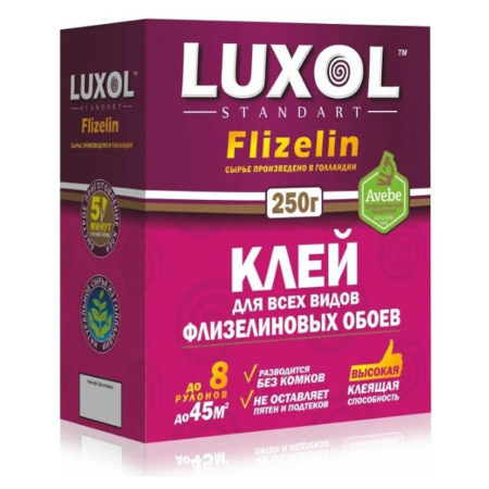 Клей обойный для флизелиновых обоев 250 г LUXOL флизелин Standart