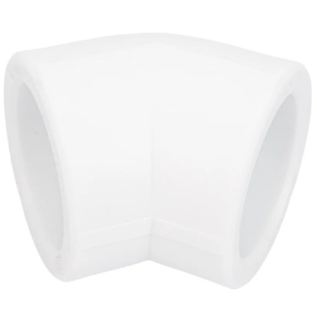 Картинка Угольник 45° Ø 50 мм полипропиленовый PPR Белый Valfex