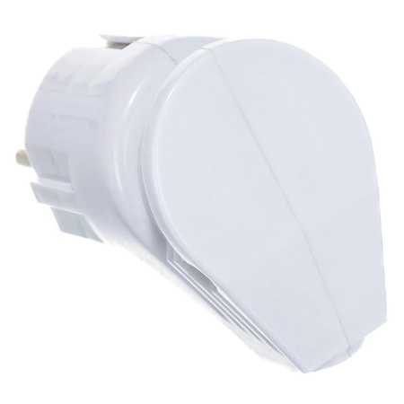 Картинка Вилка угловая с заземлением электрическая 16А 250В 4110 Белая IN HOME