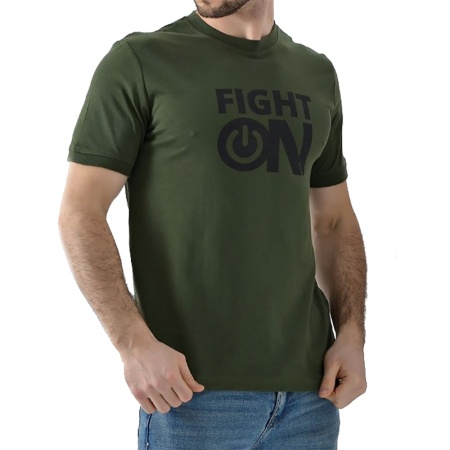 Мужская футболка с принтом цвет Хаки размер 52 М5745