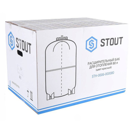 Картинка Бак расширительный на отопление 80 л Красный STH-0006-000080 STOUT