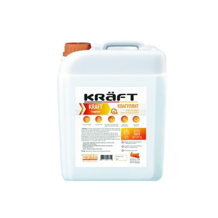 Средство для очистки и осветления воды KRAFT коагулянт 10 л