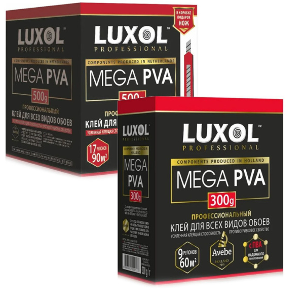 Картинка Клей обойный для всех видов обоев 300 г LUXOL MEGA PVA Professional