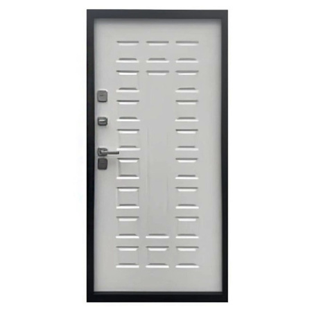 Картинка Дверь Форпост TD11-1 ТЕРМО С1 960х2050 Левая 2 Антик Коричневый штамп 2 квадрата/Белый