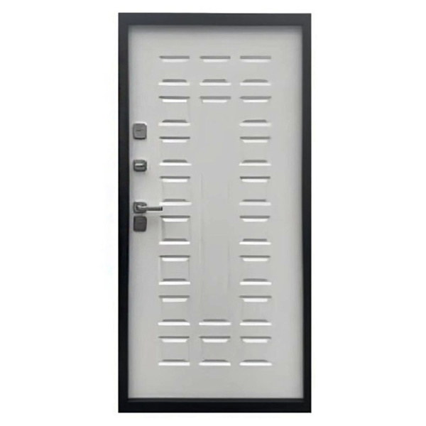 Картинка Дверь Форпост TD11-1 ТЕРМО С1 960х2050 Левая 2 Антик Коричневый штамп 2 квадрата/Белый