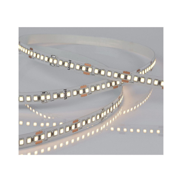 Картинка Светодиодная лента Uniel ULS-2835-180LED/m-10mm-IP20-DC24V-17W/m-5M-3000K