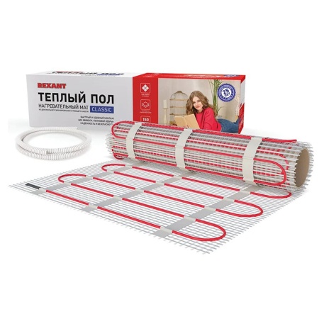 Теплый пол нагревательный мат Classic RNX-14-2100 14м²  0,5х28 м 2100Вт REXANT