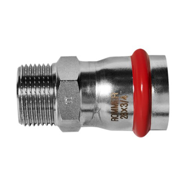 Картинка Переходник ВПр-НР Ø 28х3/4" Нержавеющая сталь пресс ROMMER