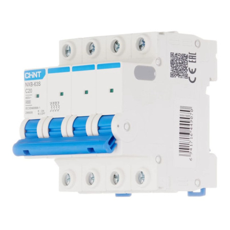 Картинка Выключатель автоматический 4п С 20А 4,5кА NXB-63S CHINT