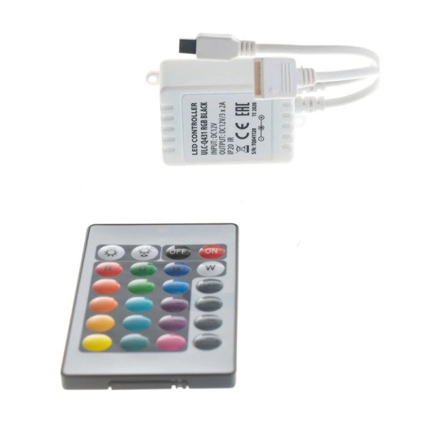 Картинка Контроллер управления многоцветными светодиодными лентами VOLPE 12B ULC-Q431 RGB BLACK