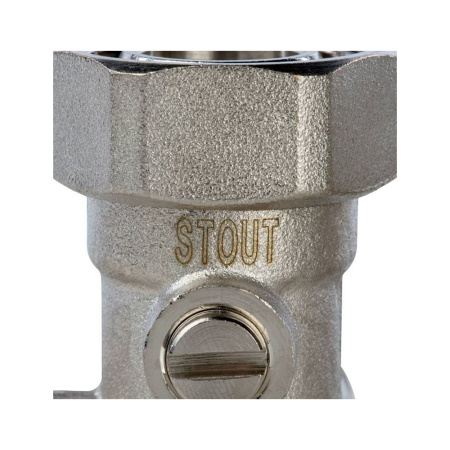 Картинка Узел нижнего подключения радиатора Угловой для однотрубной системы 3/4 STOUT