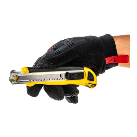 Картинка Нож усиленный строительный обрезиненный корпус 18 мм 3 лезвия Biber