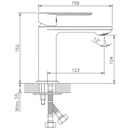 Картинка Смеситель для раковины латунь VALFEX Avior Black VF.10590-7