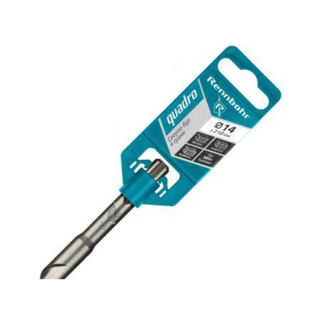 Картинка Бур 14х210 мм SDS-plus 4 грани RENNBOHR Quadro