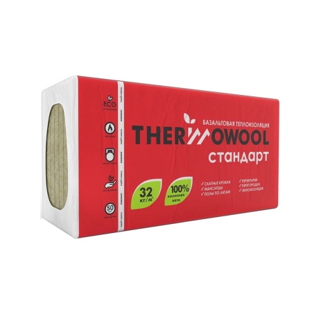 Утеплитель Изомин ThermoWool стандарт 32 кг/м3 1200х600х50 мм 5.76 кв.м.
