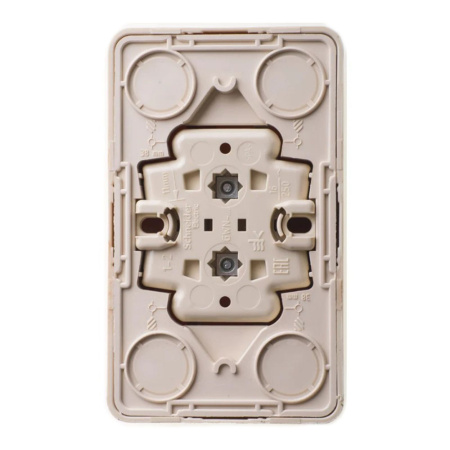 Картинка Розетка 2-ная накладная без заземления без шторок Сосна Systeme Electric Этюд