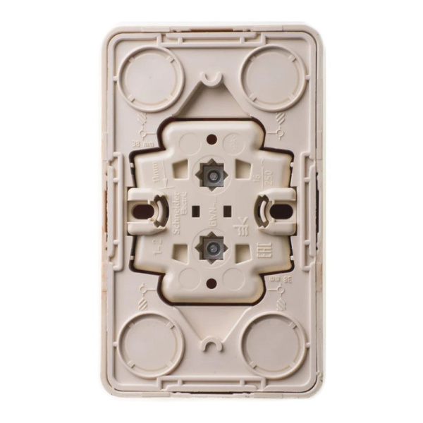 Картинка Розетка 2-ная накладная без заземления без шторок Сосна Systeme Electric Этюд