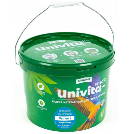 Картинка Краска для интерьера 9 л Основит Univita Studio Prime I