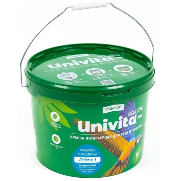 Картинка Краска для интерьера 9 л Основит Univita Studio Prime I