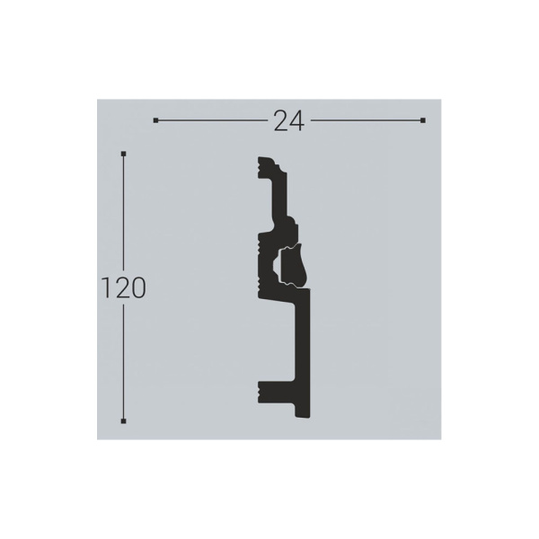 Картинка Плинтус напольный XPS П6 120/24 2 м Bello Deco