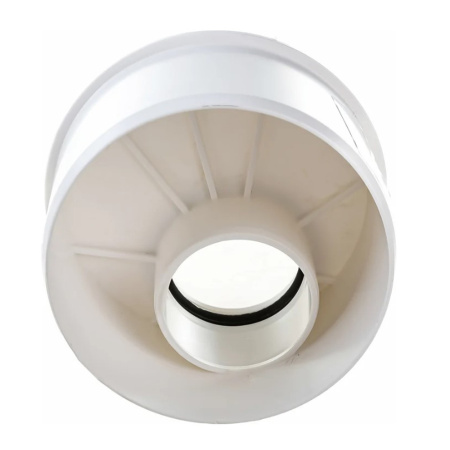 Картинка Переход Ø 110х50 мм Белый Бесшумный эксцентриковый короткий Политэк