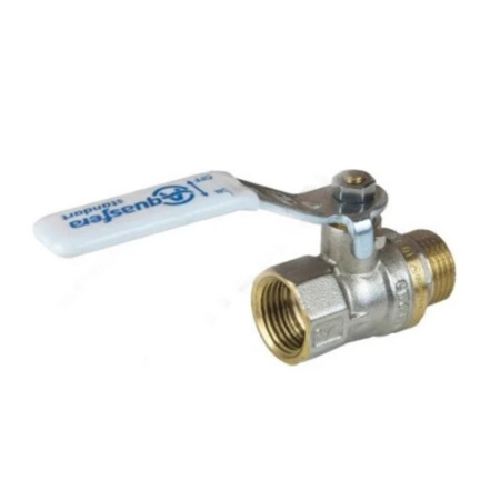 Картинка Кран шаровой 1103 Standard Ду32 1 1/4" ВР/НР никелированный полнопроходной рычаг Белый Aquasfera 1103-04