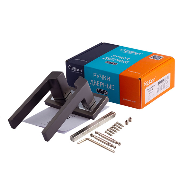 Картинка Нора-М Ручка дверная  111К АЛ цвет Графит