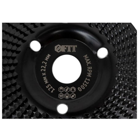 Картинка Диск обдирочный по дереву средняя насечка 125 мм FIT