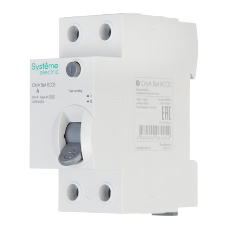 Выключатель дифференциального тока 63А 2P 30мА AC 230В City9 Set Systeme Electric УЗО
