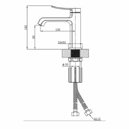 Картинка Смеситель для умывальника Хром SPLENKA 9S31.10