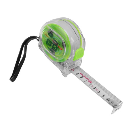 Картинка Рулетка 7,5 м 25 мм прозрачный корпус Сибртех Кварц