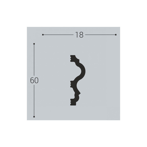 Картинка Плинтус молдинг XPS М 6 60/18 мм 2 м Bello Deco