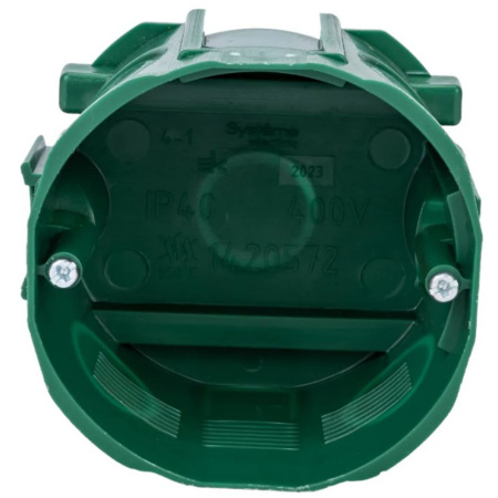 Картинка Коробка подрозетник Ø 71 х 47 мм для сплошных стен Зеленый Systeme Electric