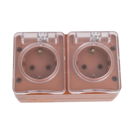 Картинка Розетка 2-местная IP54 16А 250B Терракотовый Systeme Electric ATLASDESIGN Profi54