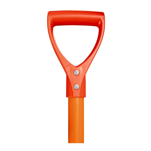 Картинка Снеговая лопата из поликарбоната с черенком и ручкой 460х400х60 Оранжевая Эталон Оригинал