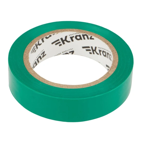 Картинка Изолента ПВХ профессиональная 15х0,13 мм 10 м Зеленый KRANZ