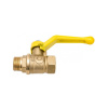Картинка Кран шаровой для ГАЗа 1 1/4" ВР/НР рычаг латунь никелированный VALFEX