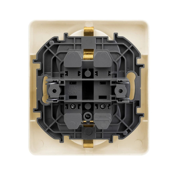 Картинка Розетка двойная с заземлением Слоновая кость Legrand INSPIRIA