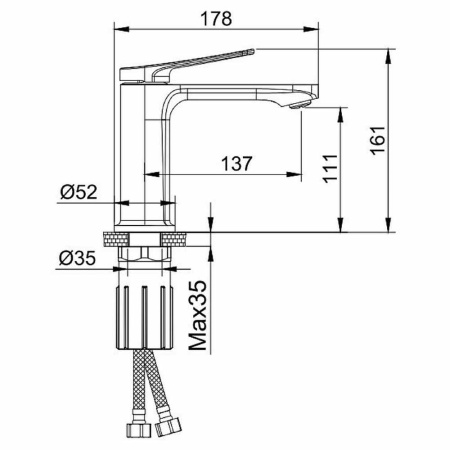 Картинка Смеситель для умывальника Хром SPLENKA 9S40.10