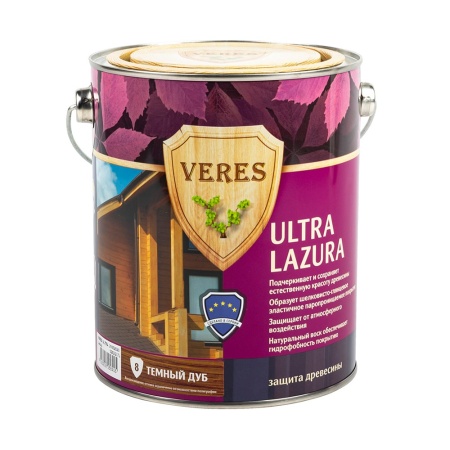Декоративная пропитка для дерева Veres Ultra Lazura №8 Дуб темный 2,7 л